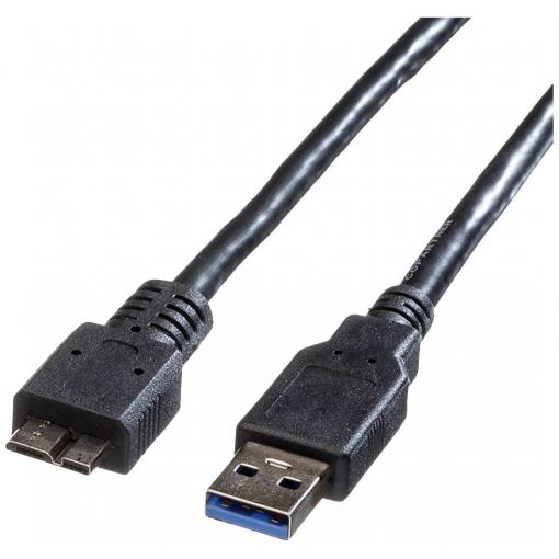 Roline USB kabel USB 3.2 Gen1 USB-A zástrčka, USB Micro-B zástrčka 0.80 m černá stíněný 11.02.8873