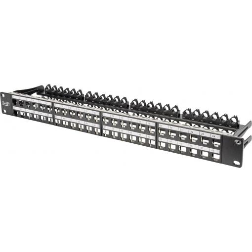 Digitus DN-91424 48 portů síťový patch panel 483 mm (19) CAT 6A 1 U vícebarevná neosazený
