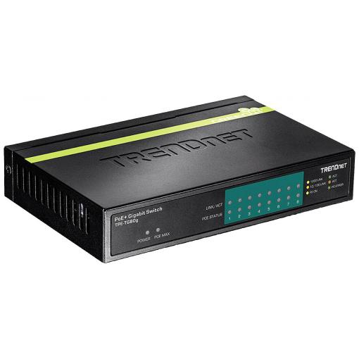 TrendNet TPE-TG80g TRENDnet TPE TG80G GREENnet PoE+ Switch - Switch - 8 x 10/100/1000 (PoE+) síťový switch 10 / 100 / 1000 MBit/s funkce PoE