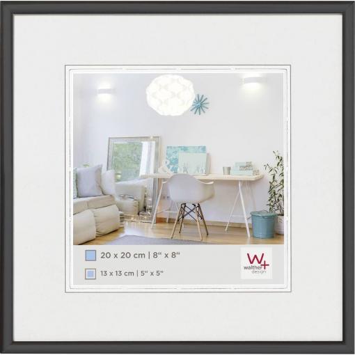 walther+ design KV220B vyměnitelný fotorámeček Formát papíru: 20 x 20 cm černá