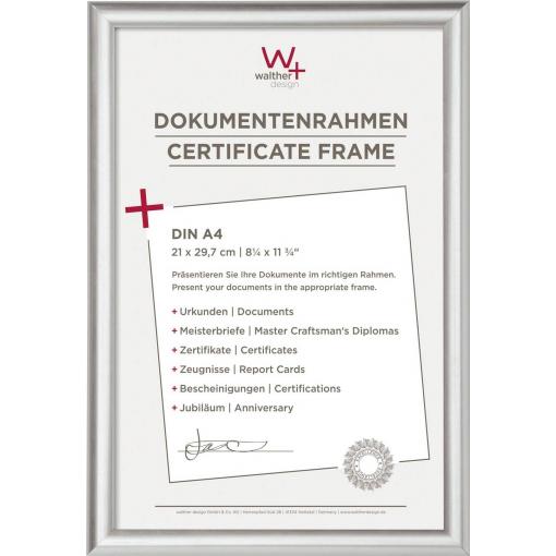 walther+ design KP130S vyměnitelný fotorámeček Formát papíru: A4 (š x v x h) 23.80 x 32.80 x 1.70 cm stříbrná