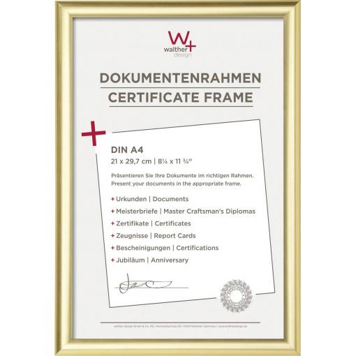walther+ design KP130G vyměnitelný fotorámeček Formát papíru: A4 (š x v x h) 23.80 x 32.80 x 1.70 cm zlatá