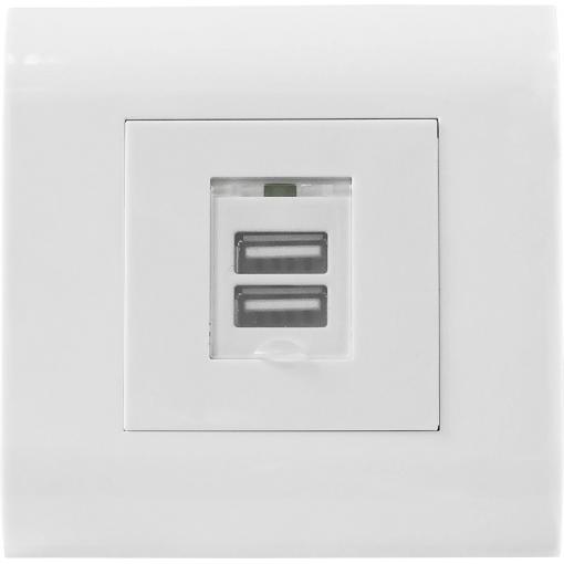Intellinet 772211 2násobný USB nabíjecí zásuvka do zdi IP20 bílá