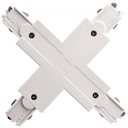 Deko Light 710033 D Line X-Verbinder links-links-rechts-rechts vysokonapěť. komponent lištových systémů napájecí kolejnice 3fázové bílá