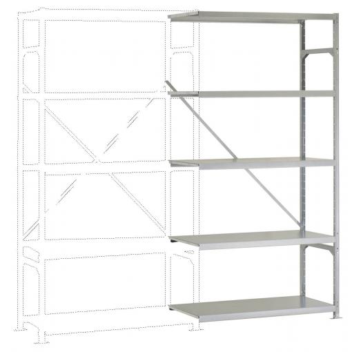 Manuflex RM3133 přístavný modul regálu oddělení , (š x v x h) 97 x 2 x 60 cm, ocel, kovová podlaha, pozinkovaná