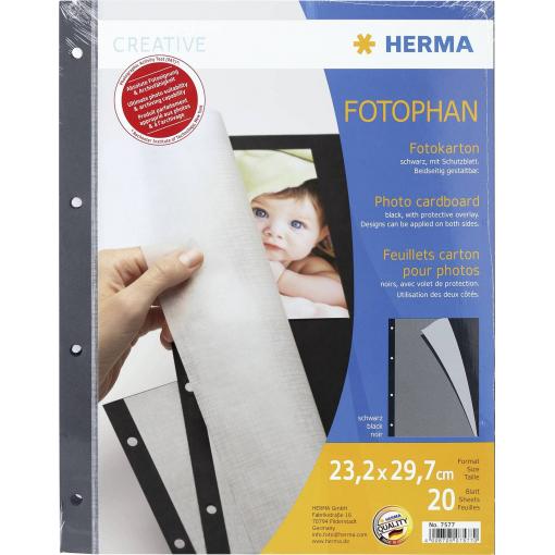 Herma HERMA Fotokarton, 20 Blätter obaly na fotografie černá