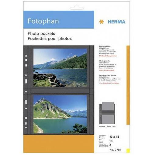 Herma HERMA Fotophan - Hülle x 10 obaly na fotografie 13 x 18 cm černá, transparentní 13 x 18 cm
