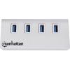 Manhattan 163767 USB Hub 4 porty USB-A USB 3.0 5 GBit/s s hliníkovým krytem bílá 163767