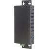 Manhattan 164405 USB Hub 7 portů USB-A USB 3.0 5 GBit/s kovový ukazatel, pro průmyslové použití, pro montáž na zeď černá 164405