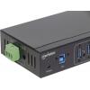 Manhattan 164405 USB Hub 7 portů USB-A USB 3.0 5 GBit/s kovový ukazatel, pro průmyslové použití, pro montáž na zeď černá 164405