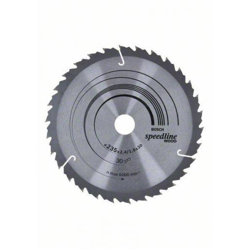 Bosch Accessories Standard for Wood Speed 2608640807 tvrdokovový pilový kotouč 235 x 30 x 2.6 mm Počet zubů (na palec): 30 1 ks