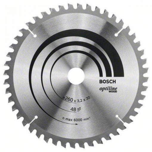 Bosch Accessories Optiline Wood 2608641202 tvrdokovový pilový kotouč 260 x 30 x 3.2 mm Počet zubů (na palec): 48 1 ks