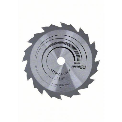 Bosch Accessories Standard for Wood Speed 2608640784 tvrdokovový pilový kotouč 160 x 16 x 2.2 mm Počet zubů (na palec): 12 1 ks