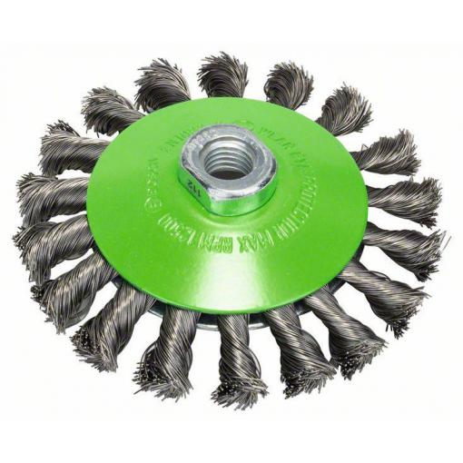 Bosch Accessories Kuželový kartáč, nerezový - 115 mm, 0,35 mm, M14 2608622109 2608622109 1 ks