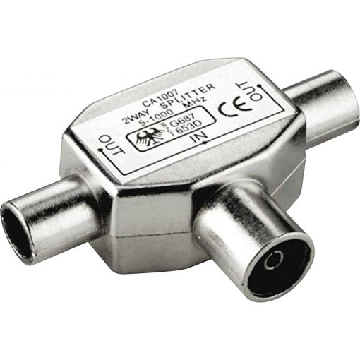 Value 11.99.4476 T adaptér na koaxiální kabel dvoužilový stíněný Připojení kabelu: IEC zásuvka na koaxiální kabel, IEC konektor na koaxiální kabel 1 ks