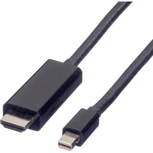 Value DisplayPort kabel Mini DisplayPort konektory, Zástrčka HDMI-A 1.00 m černá 11.99.5795 stíněný Kabel DisplayPort