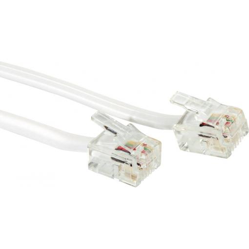 Value telefonní kabel [1x RJ12 zástrčka - 1x RJ12 zástrčka ] 6.00 m bílá