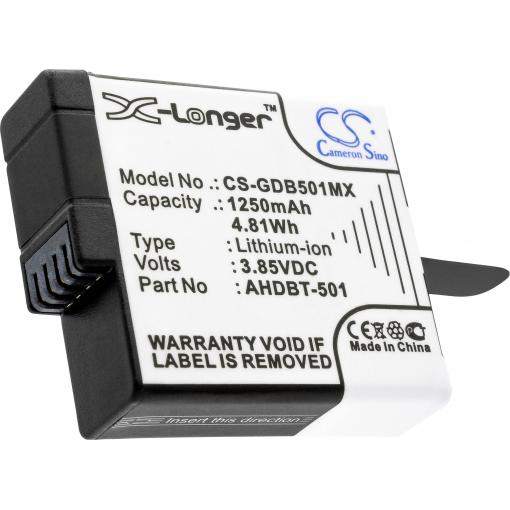 CS Cameron Sino GDB501MX akumulátor do kamery Náhrada za orig. akumulátor 3661169, AABAT-001, AHDBT-501 3.85 V 1250 mAh