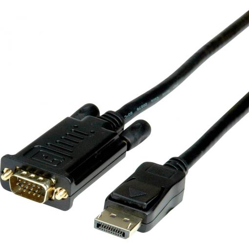 Value DisplayPort / VGA kabelový adaptér Konektor DisplayPort, VGA pólové Zástrčka 3.00 m černá 11.99.5803 Kabel DisplayPort