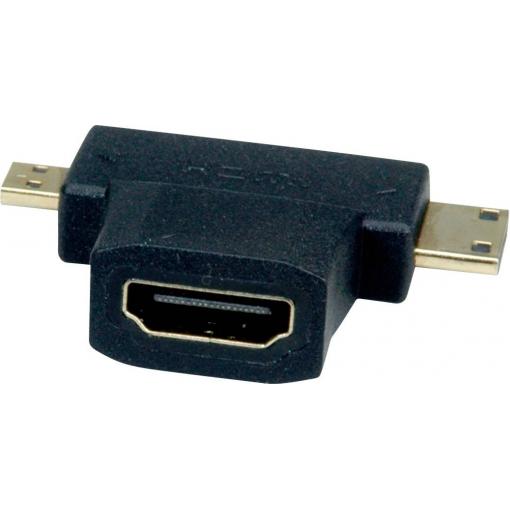 Value 12.99.3166 HDMI adaptér [1x HDMI zásuvka - 1x mini HDMI zástrčka C] černá 0 mm
