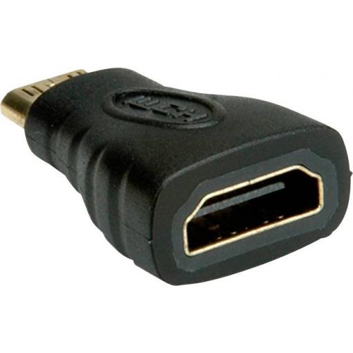 Value 12.99.3152 HDMI adaptér [1x mini HDMI zástrčka C - 1x HDMI zásuvka] černá 0 mm
