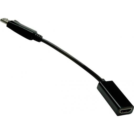 Value DisplayPort / HDMI kabelový adaptér Konektor DisplayPort, Zásuvka HDMI-A 0.15 m černá 12.99.3144 Kabel DisplayPort
