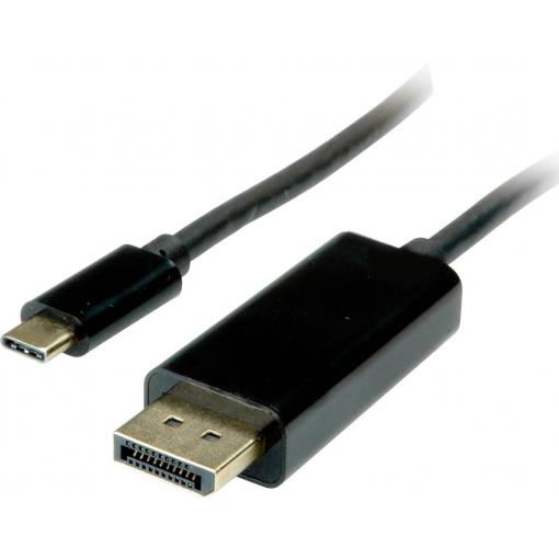 Value USB-C® / DisplayPort kabelový adaptér USB-C ® zástrčka, Konektor DisplayPort 2.00 m černá 11.99.5846 Kabel pro displeje USB-C®