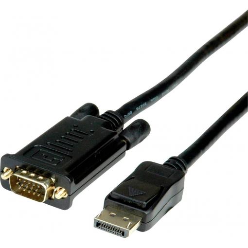 Value DisplayPort / VGA kabelový adaptér Konektor DisplayPort, VGA pólové Zástrčka 5.00 m černá 11.99.5804 Kabel DisplayPort