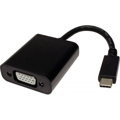 Value 12.99.3200 USB-C® kabelový adaptér [1x USB-C® zástrčka - 1x VGA zásuvka] černá 0.10 m