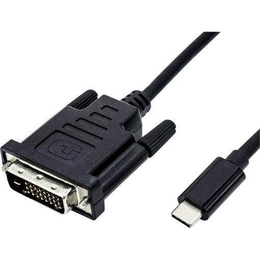 Roline 11.04.5830 USB-C® adaptér [1x USB 3.0 zástrčka C - 1x DVI zástrčka 24+1pólová] černá 1.00 m