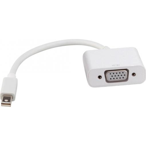 Roline Mini-DisplayPort / VGA kabelový adaptér Mini DisplayPort konektory, VGA pólové zásuvka 0.10 m bílá 12.03.3125 Kabel DisplayPort