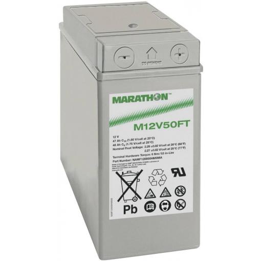 GNB Marathon EXIM12V50FT NAMF120050HM0FB olověný akumulátor 12 V 47 Ah olověný se skelným rounem (š x v x h) 107 x 231 x 280 mm šroubované M6 bezúdržbové