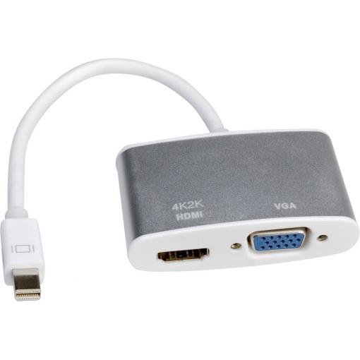 Roline Mini-DisplayPort / VGA kabelový adaptér Mini DisplayPort konektory, VGA pólové zásuvka 0.10 m stříbrná (metalíza) 12.03.3161 Kabel DisplayPort