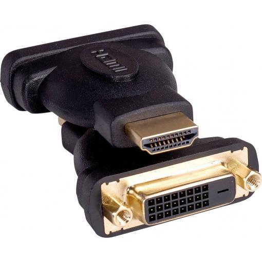 Roline 12.03.3115 HDMI adaptér [1x HDMI zástrčka - 1x DVI zásuvka 24+1pólová] černá 0 mm