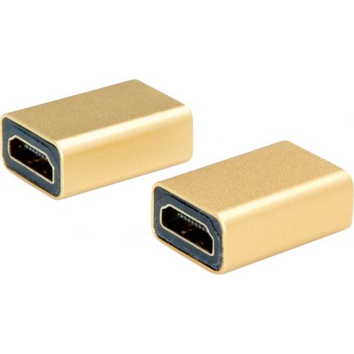 Roline 12.03.3153 HDMI adaptér [1x HDMI zásuvka - 1x HDMI zásuvka] zlatá (metalíza) 0 mm