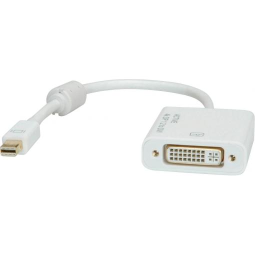 Roline Mini-DisplayPort / DVI kabelový adaptér Mini DisplayPort konektory, DVI-D 24+1pol. zásuvka 0.10 m bílá 12.03.3137 Kabel DisplayPort