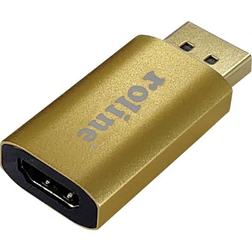 Roline 12.03.3158 HDMI adaptér [1x zástrčka DisplayPort - 1x HDMI zásuvka] zlatá (metalíza) 0 mm