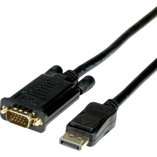 Roline DisplayPort / VGA kabelový adaptér Konektor DisplayPort, VGA pólové Zástrčka 5.00 m černá 11.04.5974 Kabel DisplayPort