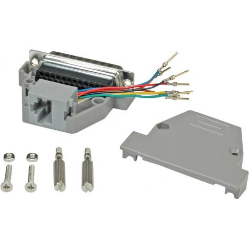 Roline D-SUB adaptér D-SUB zástrčka 25pólová - RJ45 zásuvka 0 mm 1 ks