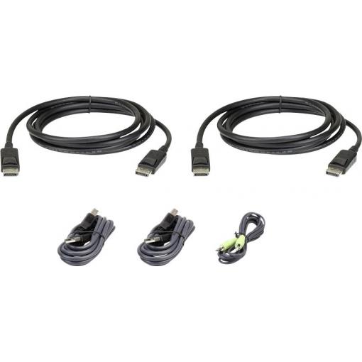 ATEN KVM kabel [1x zástrčka DisplayPort, USB 2.0 zástrčka A, jack zástrčka 3,5 mm - 1x USB 2.0 zásuvka B, jack zástrčka 3,5 mm, zástrčka DisplayPort] 1.80 m