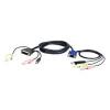ATEN KVM kabel [1x VGA zástrčka, USB 2.0 zástrčka A, jack zástrčka 3,5 mm - 1x USB 2.0 zásuvka B, jack zástrčka 3,5 mm, DVI zástrčka 18+5pólová] 3.00 m černá