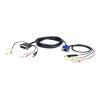 ATEN KVM kabel [1x VGA zástrčka, USB 2.0 zástrčka A, jack zástrčka 3,5 mm - 1x USB 2.0 zásuvka B, jack zástrčka 3,5 mm, DVI zástrčka 18+5pólová] 3.00 m černá