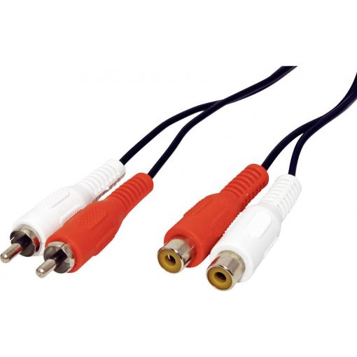 Value cinch audio kabel [2x cinch zástrčka - 2x cinch zásuvka] 10.00 m černá