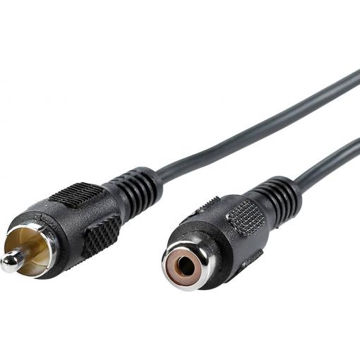 Value cinch audio kabel [1x cinch zástrčka - 1x cinch zásuvka] 5.00 m černá
