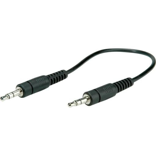 Roline 11.09.4500 jack audio kabel [1x jack zástrčka 3,5 mm - 1x jack zástrčka 3,5 mm] 0.20 m černá stíněný