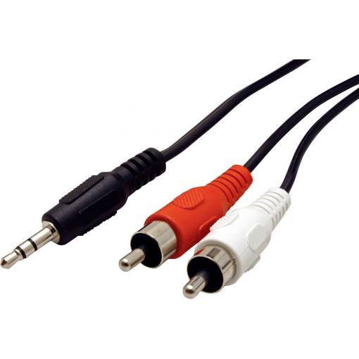 Roline 11.09.4341 jack audio kabel [1x jack zástrčka 3,5 mm - 2x cinch zástrčka] 1.50 m černá stíněný