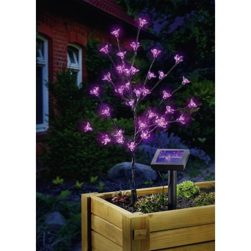 Esotec solární dekorativní osvětlení  Arbuste 102104 kvetoucí keř  LED 0.6 W růžová antracitová