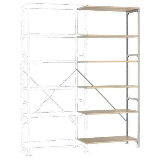 Manuflex RB2186 přístavný modul regálu oddělení , (š x v x h) 97 x 2.5 x 60 cm, ocel, dřevěná podlaha, pozinkovaná
