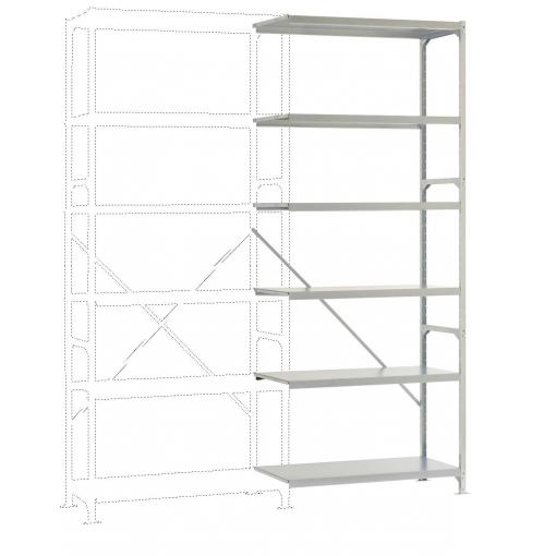 Manuflex RB2192 přístavný modul regálu oddělení , (š x v x h) 97 x 2.5 x 40 cm, ocel, kovová podlaha, pozinkovaná