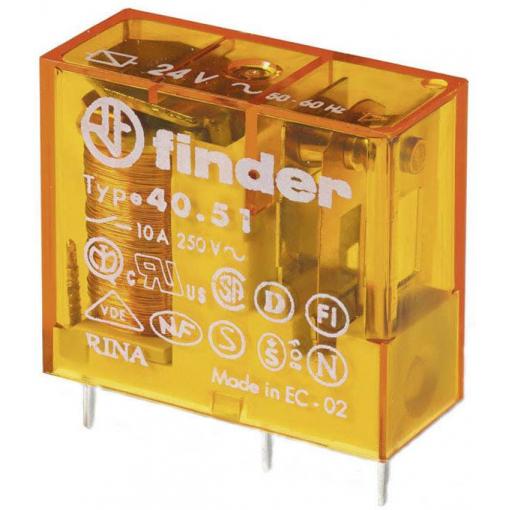 Finder 40.51.8.024.0000, 40.51.8.024.0000-50 relé do DPS, monostabilní, 1 cívka, 250 V/AC, 12 A, 50 ks
